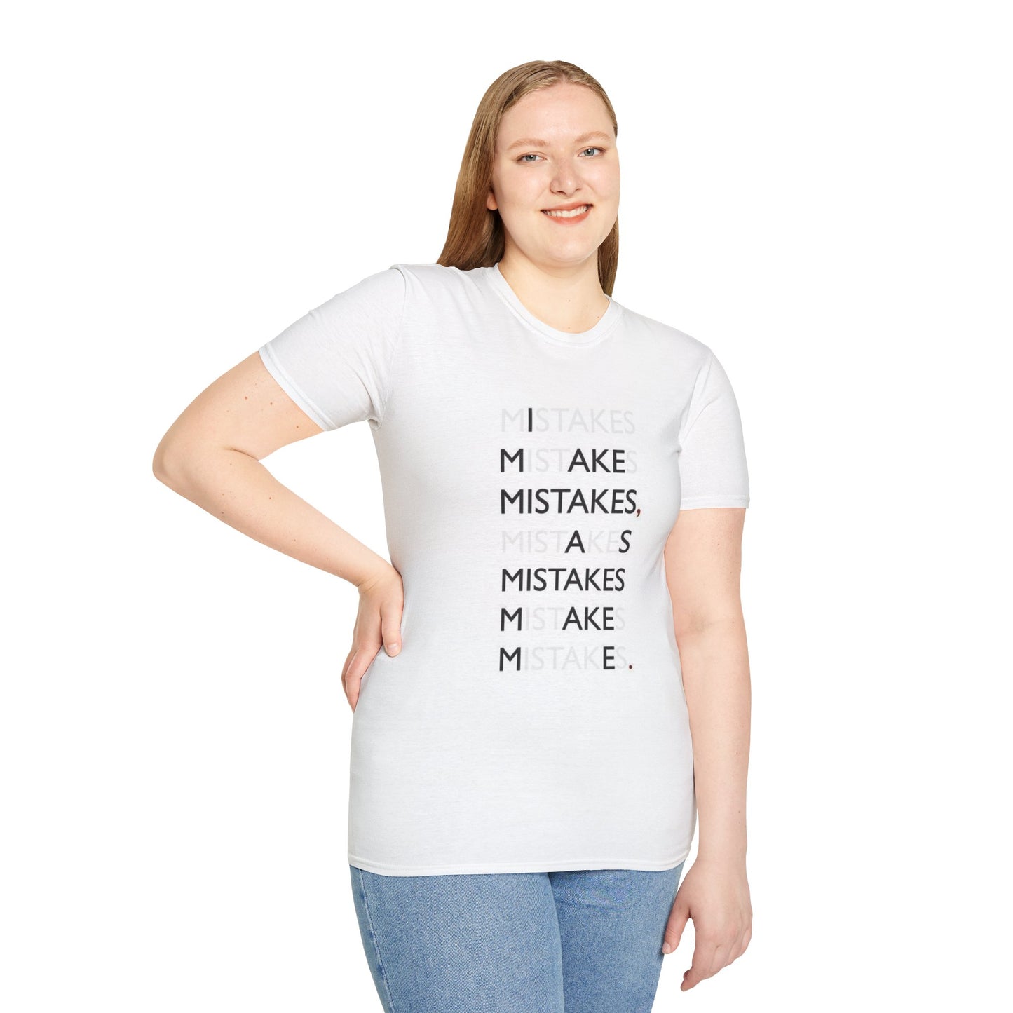 Mistakes Unisex Softstyle T-Shirt, Casual Wear, Inspirational Tee, Gift for Friends, Everyday Comfort