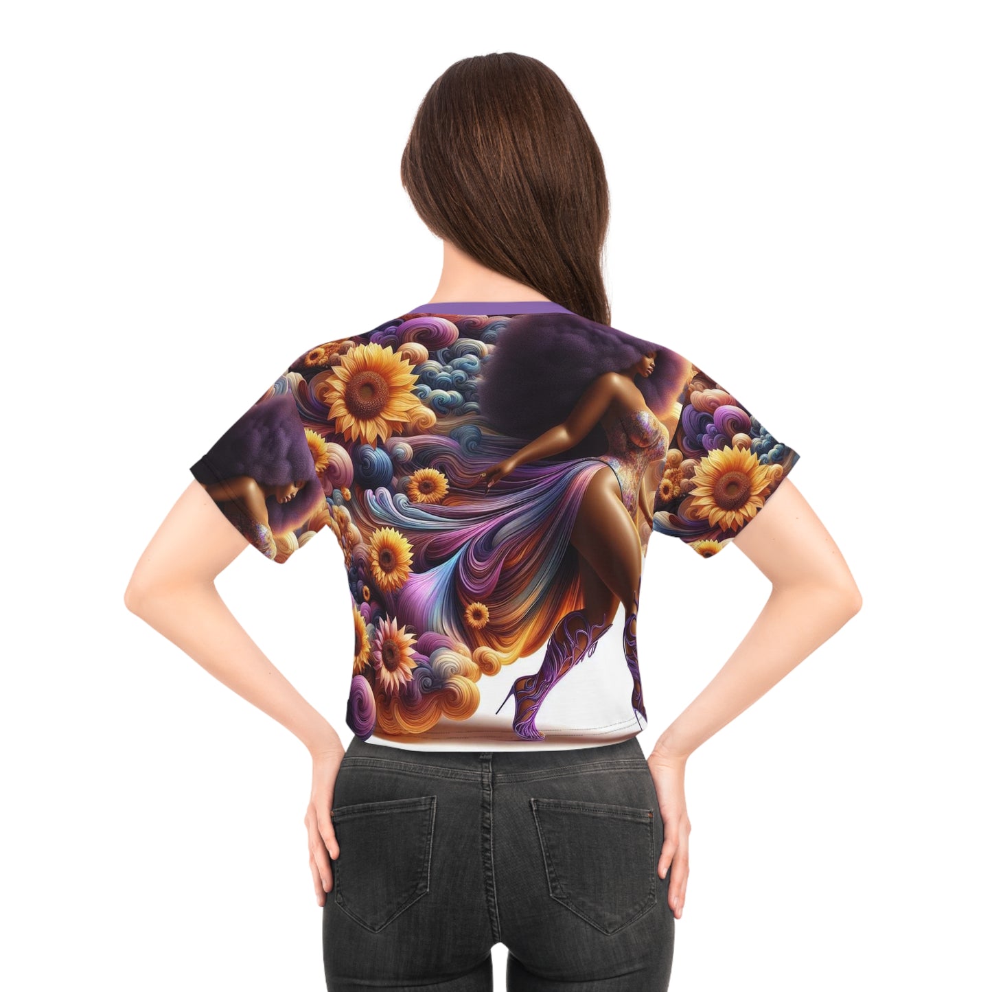 Melanated Flowers Crop Top Tee