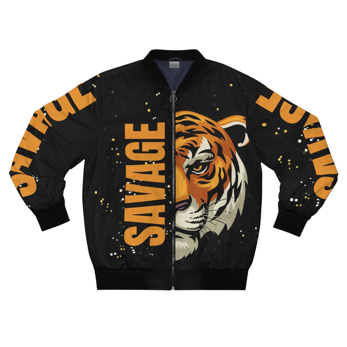Savage Tiger Men's Bomber Jacket, Streetwear Jacket, Cool Casual Outerwear, Statement Piece, Gift for Him
