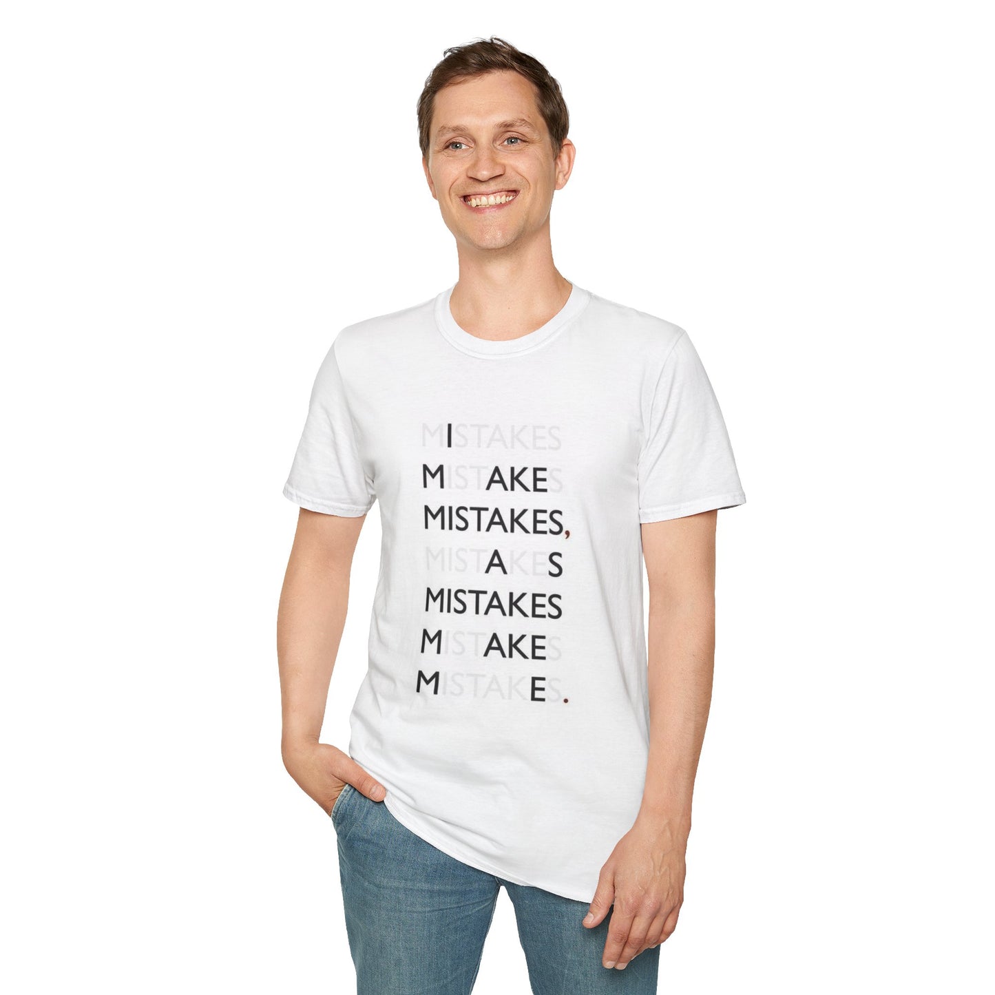 Mistakes Unisex Softstyle T-Shirt, Casual Wear, Inspirational Tee, Gift for Friends, Everyday Comfort