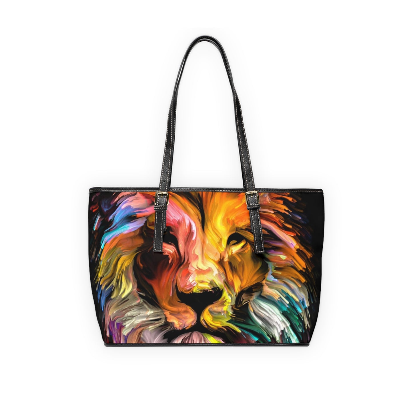 Multi- Colored Lion Leather Shoulder Bag