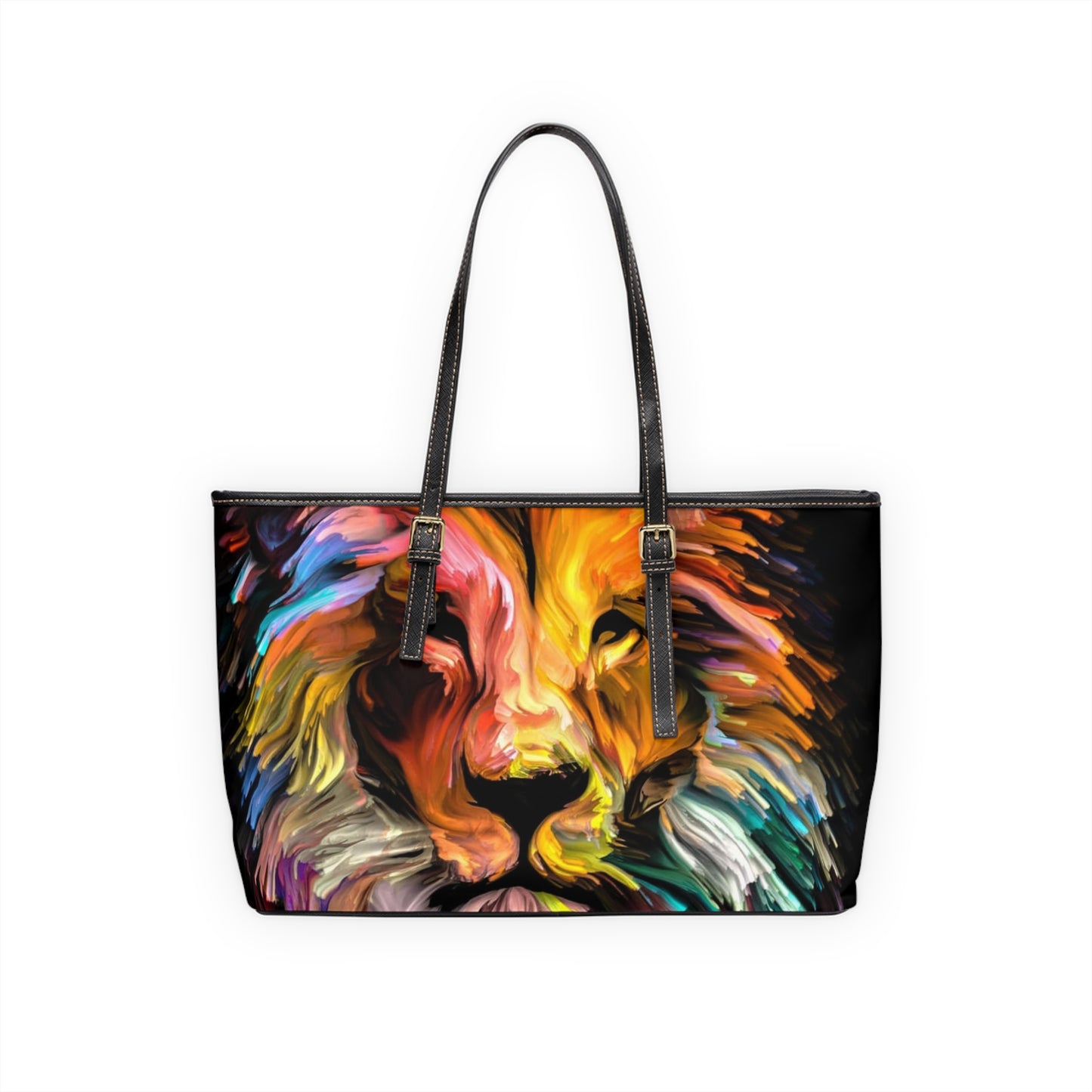 Multi- Colored Lion Leather Shoulder Bag
