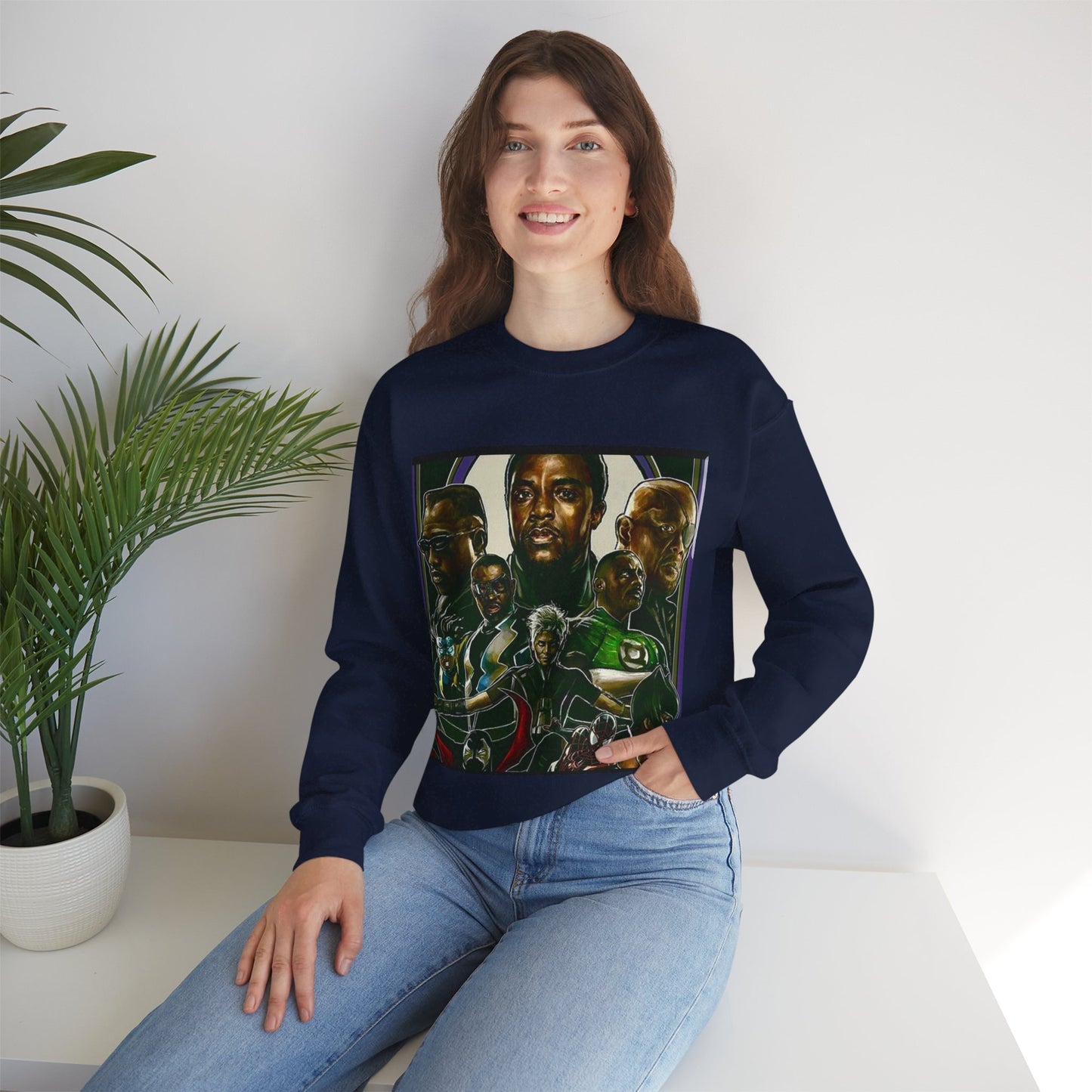 Black Super Hero's - Heavy Blend™ Crewneck Sweatshirt