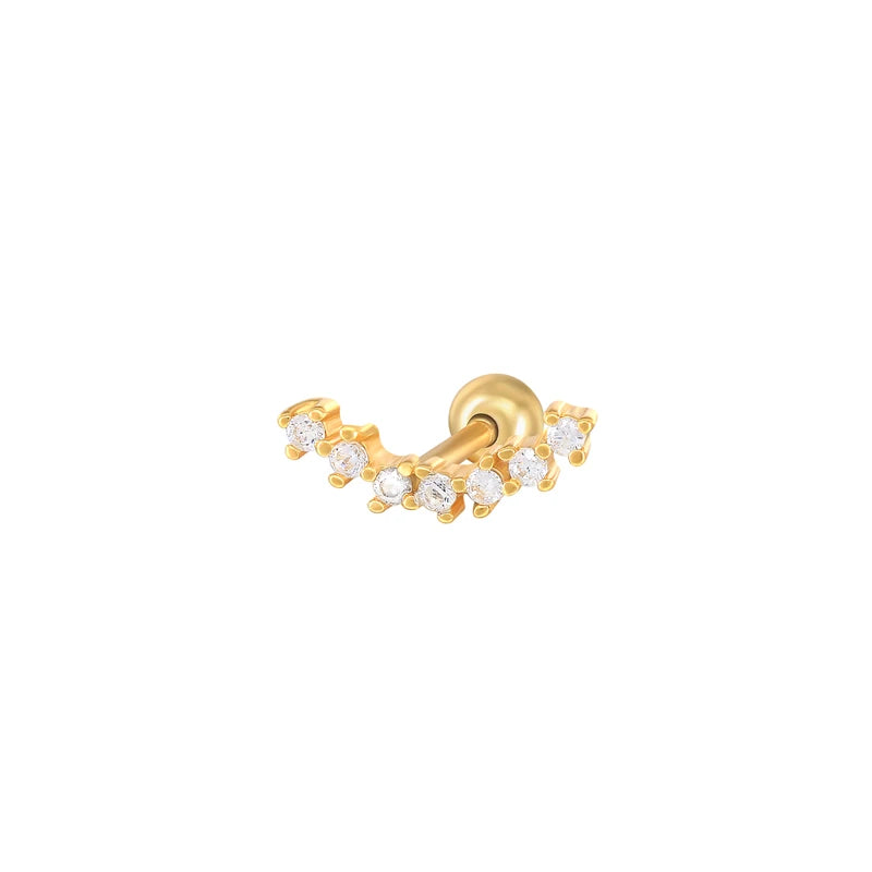 CANNER 1PC Real 925 Silver Stud Earring Small Zircon Earrings For Women Ear Bone Nail Lip Piercing Body Wedding Gifts Jewelry