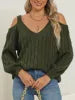 Casual Long Sleeve off the Shoulder Ladies Knitwear Pullover