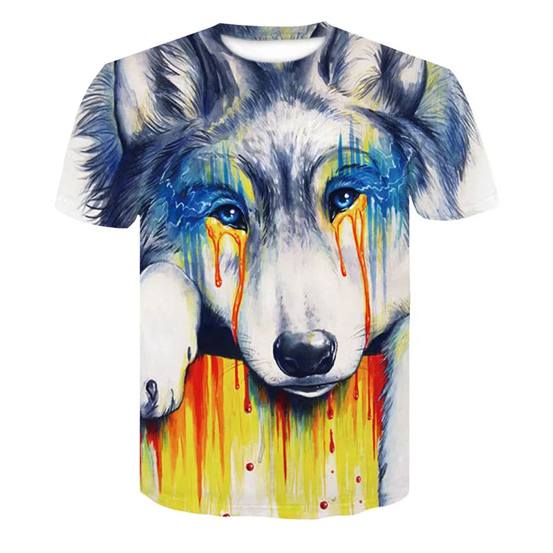 ELECTRIC LION - Men's Quick Dry 3D Printed Short Sleeve Fitness Running T-Shirt