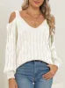 Casual Long Sleeve off the Shoulder Ladies Knitwear Pullover