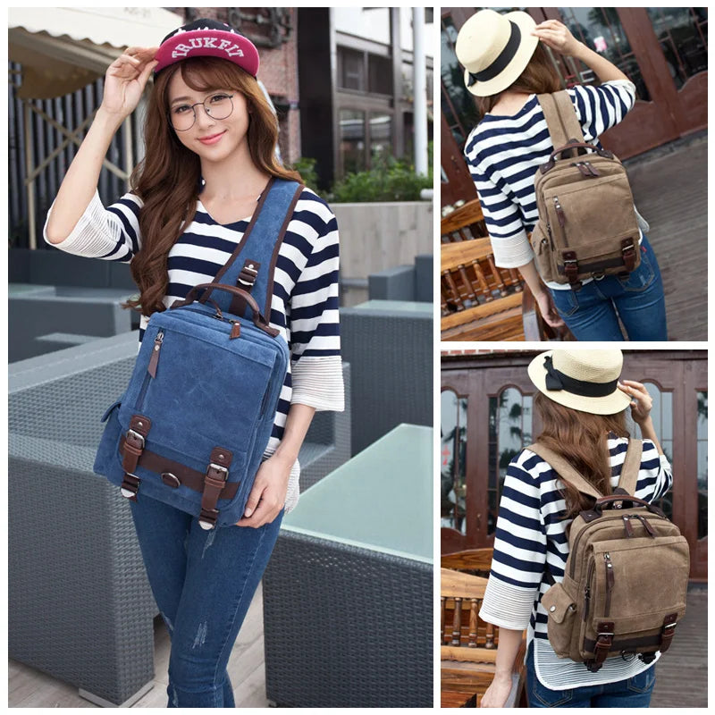 new Small Canvas Backpack Men Travel Back Pack Multifunctional Shoulder Bag for Women Laptop Rucksack School Bags Female Daypack