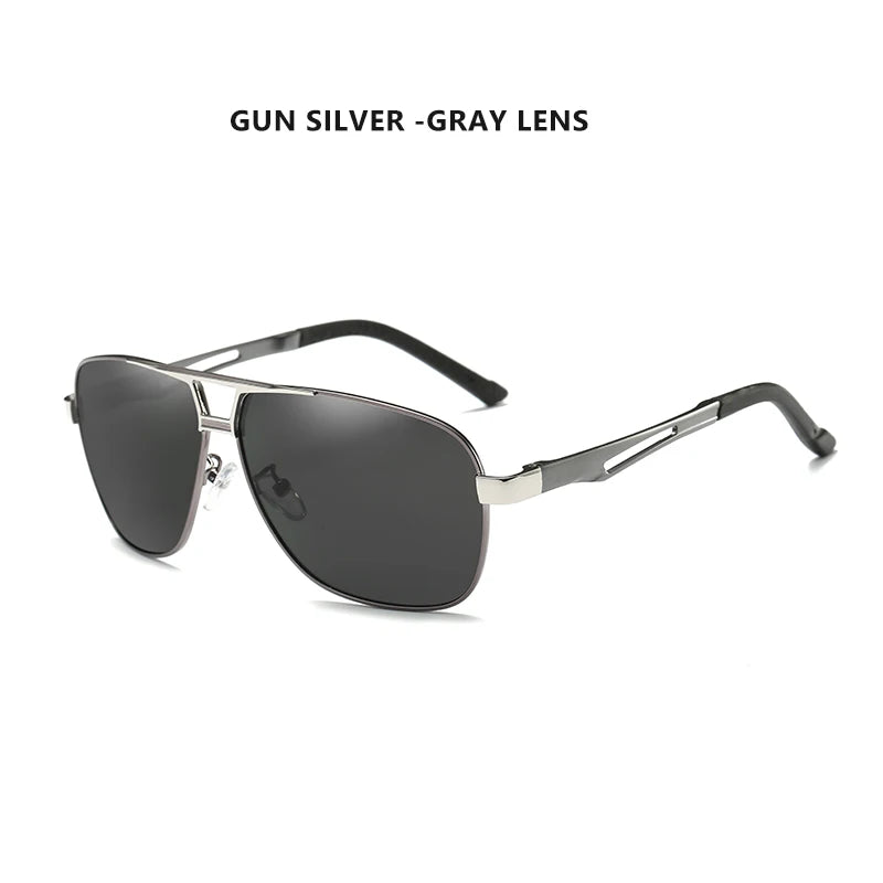 Top Aluminum Magnesium Square Polarized Photochromic Sunglasses Men Sun Glasses Military Safety Driving Oculos De Sol Masculino