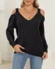Casual Long Sleeve off the Shoulder Ladies Knitwear Pullover