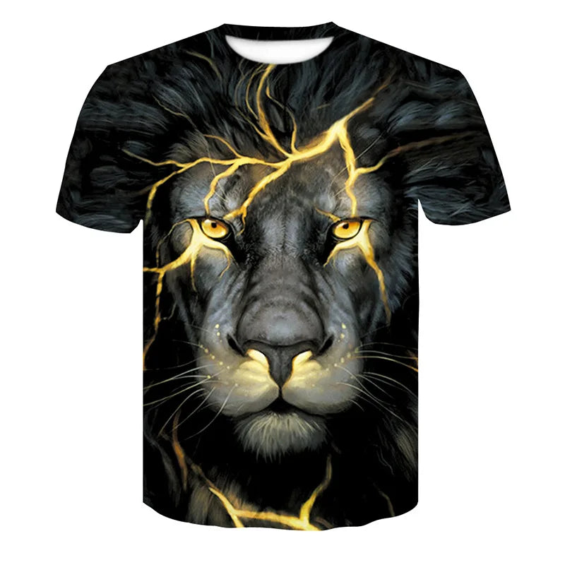 ELECTRIC LION - Men's Quick Dry 3D Printed Short Sleeve Fitness Running T-Shirt