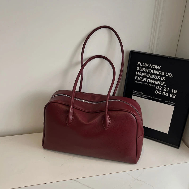 MOODS Oversized Leather Shoulder Bag For Women