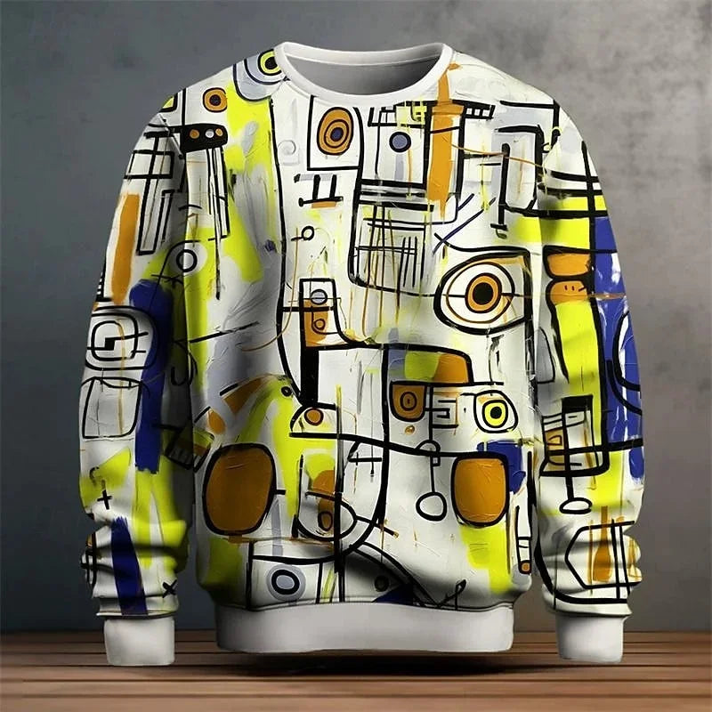 Colorful Graffiti Pattern Pullover Sweatshirt