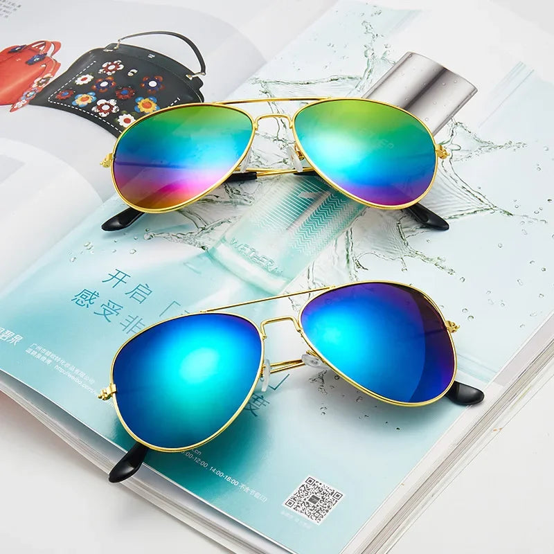 Men Women Trendy Pilot Sunglasses Vintage UV400 Protection Shades Eyewear Travel Eyewear Riding Hiking Sun Glasses Gafas De Sol