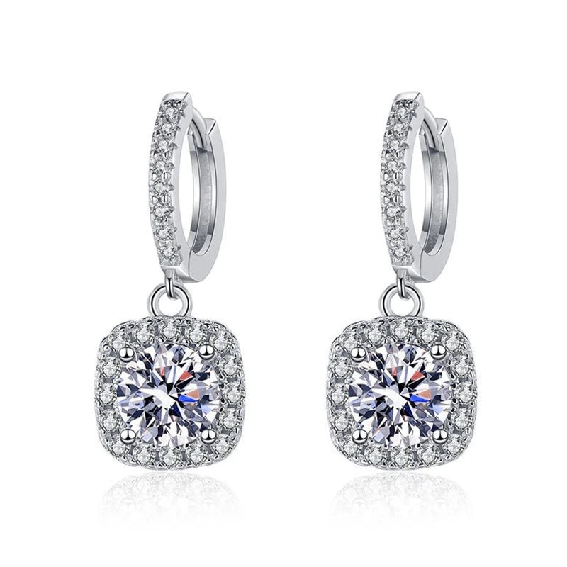 SEMNI 1.0ct-6.0ct Moissanite Diamond Drop Earrings for Women Ruby Sapphire Emerald Wedding Jewelry 925 Sterling Silver