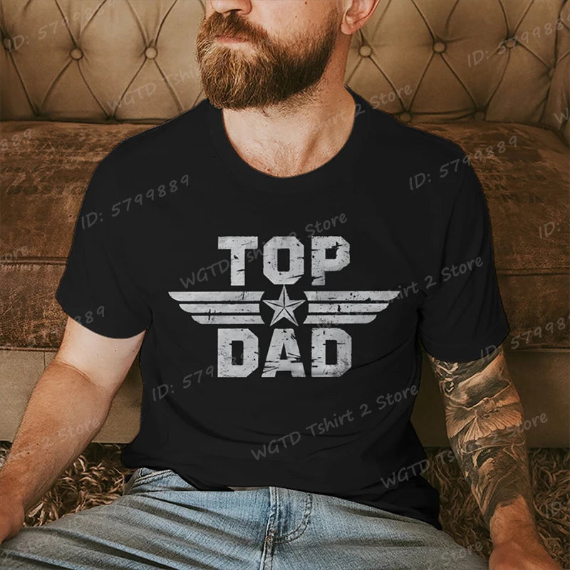 Top Dad Letter Print T-shirt