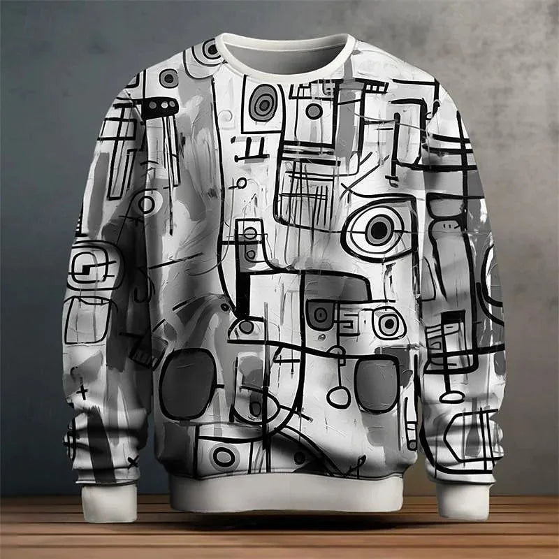 Colorful Graffiti Pattern Pullover Sweatshirt