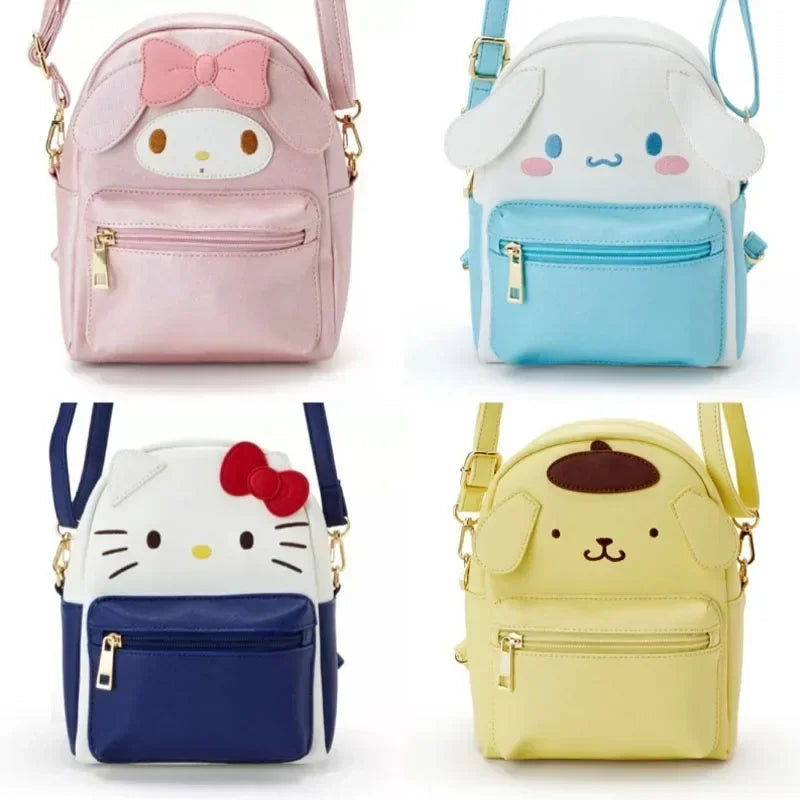 MINISO Kawali Hellokitty Melody Onpompurin Kitty Kuromi Cinnamorol Anime Fashion Backpack Beauty Travel School Bag Girls Toys