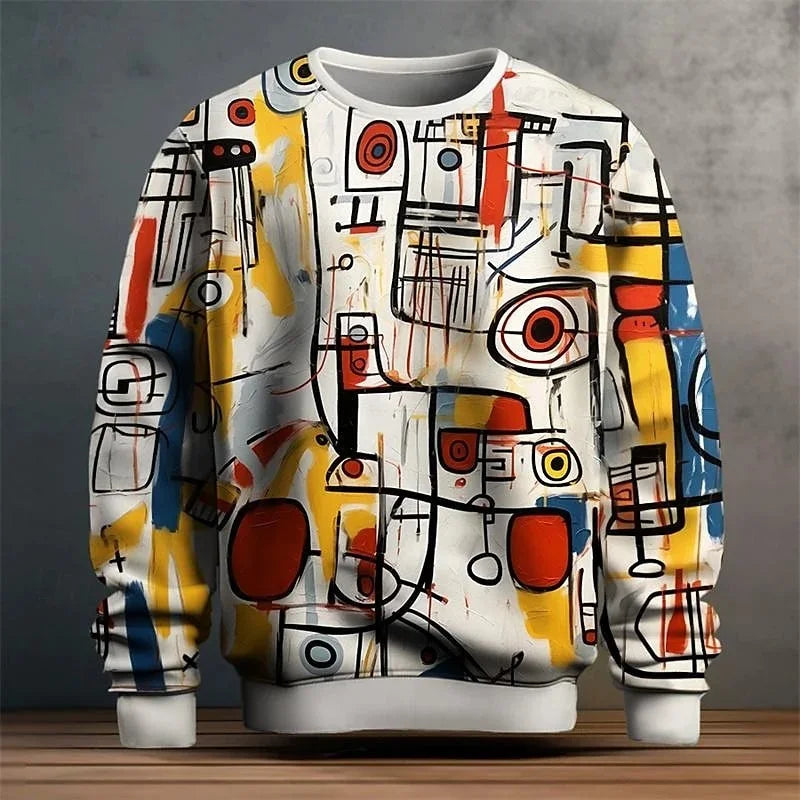 Colorful Graffiti Pattern Pullover Sweatshirt