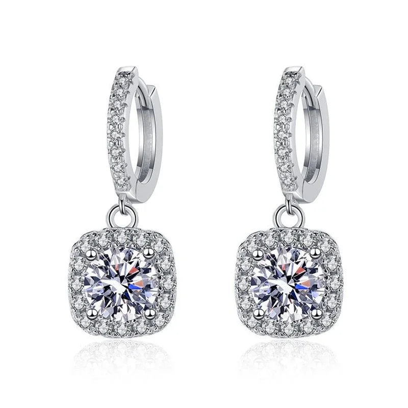 SEMNI 1.0ct-6.0ct Moissanite Diamond Drop Earrings for Women Ruby Sapphire Emerald Wedding Jewelry 925 Sterling Silver
