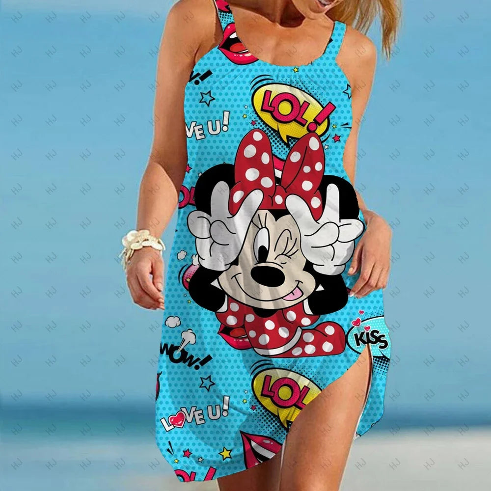 Cute Mickey Women's Elastic Strap Dress