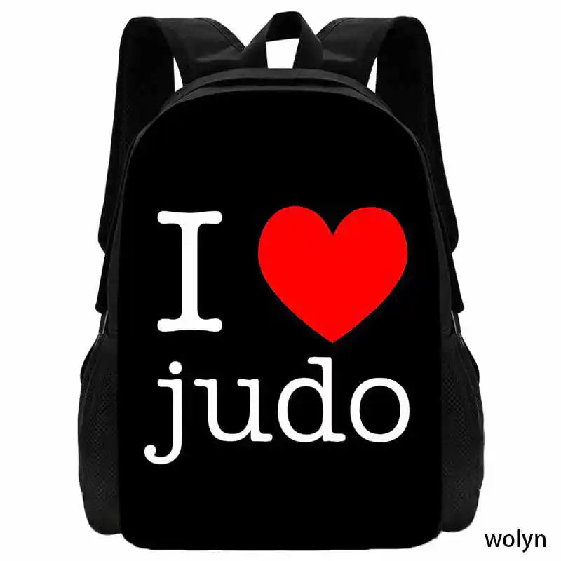 Judo Design Backpack Taekwondo Print Backpack for Child,School Bags for Boy Girls with Karates Print Design Fashion Shoulder Bag