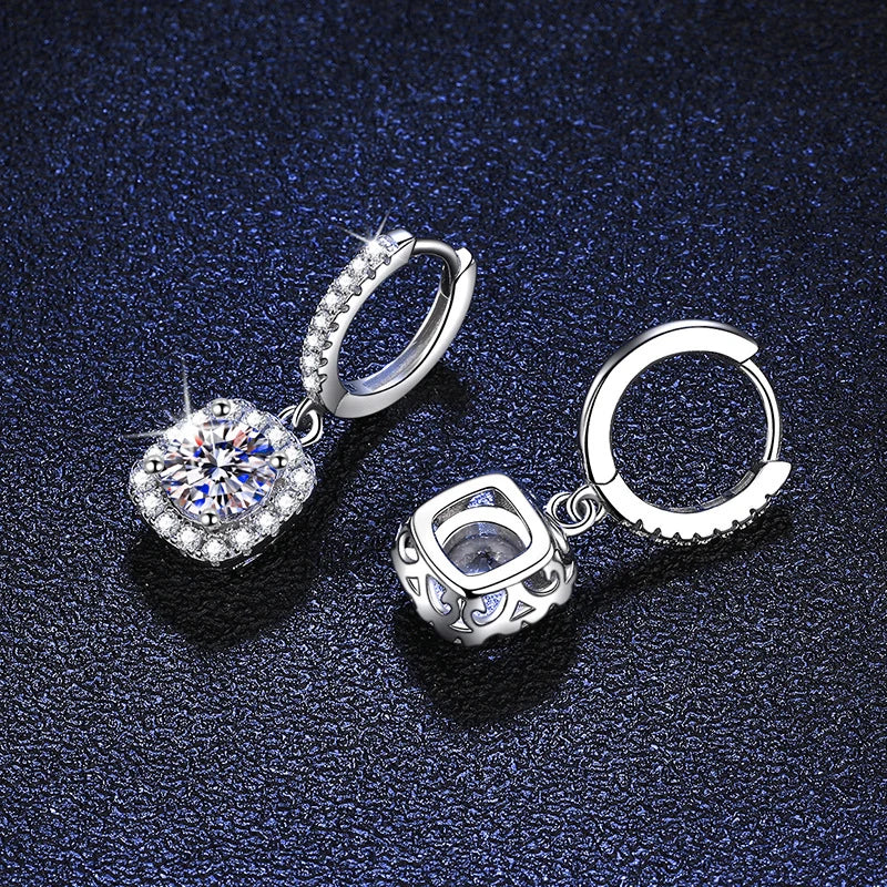 SEMNI 1.0ct-6.0ct Moissanite Diamond Drop Earrings for Women Ruby Sapphire Emerald Wedding Jewelry 925 Sterling Silver