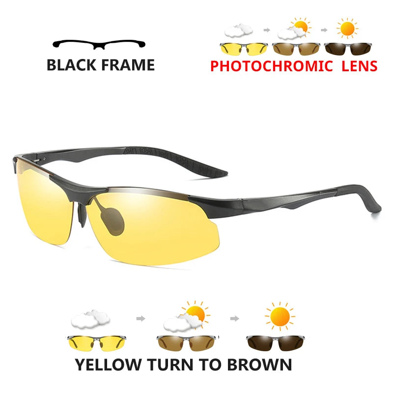 Aluminum HD Polarized Photochromic Sunglasses Men Driving Sun Glasses Male Outdoor Sport Eyewear Anti-UV oculos de sol masculino