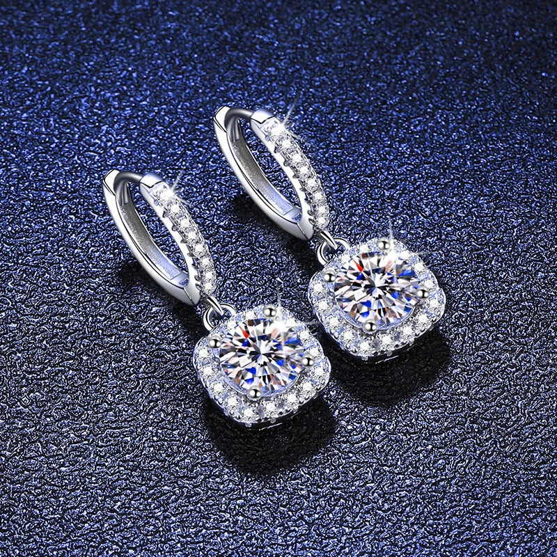 SEMNI 1.0ct-6.0ct Moissanite Diamond Drop Earrings for Women Ruby Sapphire Emerald Wedding Jewelry 925 Sterling Silver