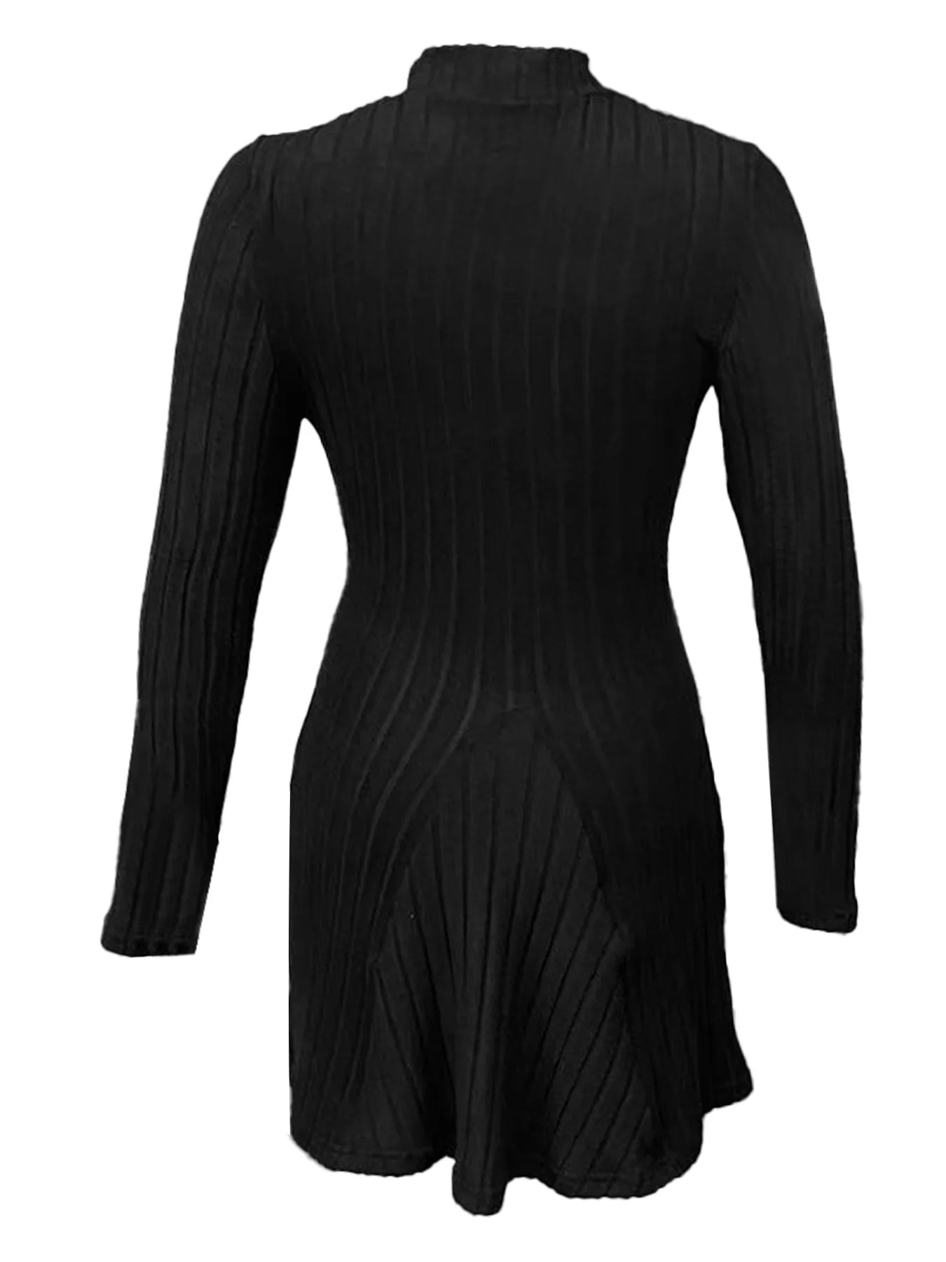 Women's slim fit half high collar waist cinched dress
