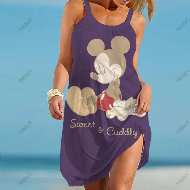 Cute Mickey Women's Elastic Strap Dress
