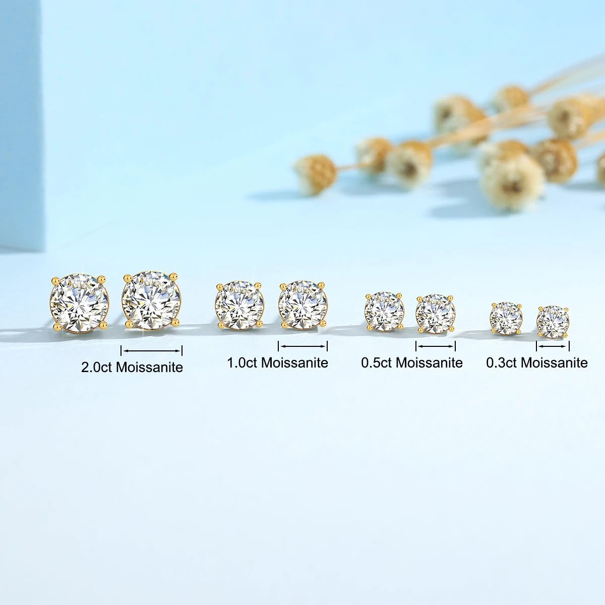 Szjinao 2024 Trending Earrings Moissanite Gold 18k Real Original With Certificate Wedding Luxury Jewelry For Women Wholesale Hot