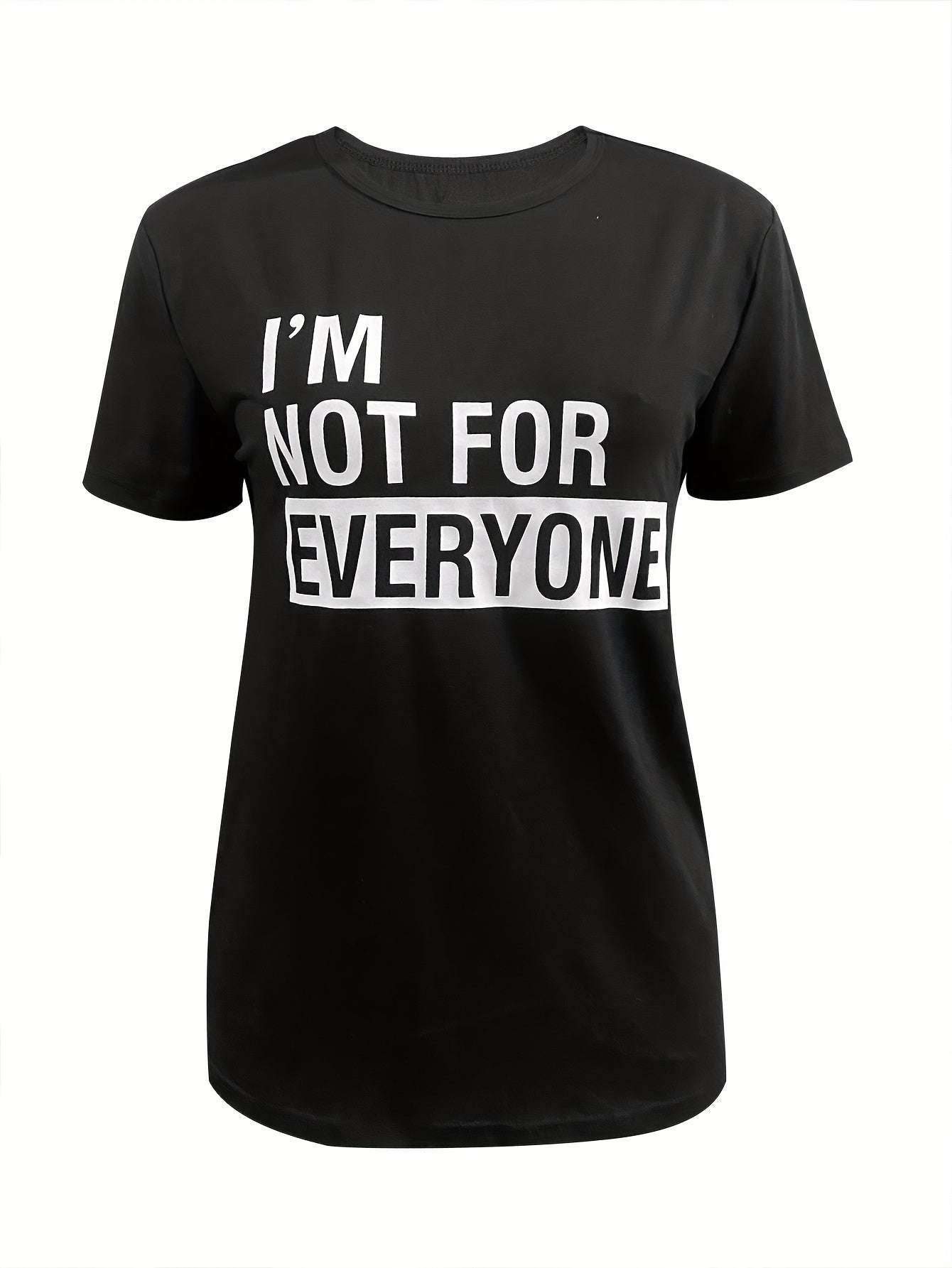 [Casual T-Shirt] Casual Letter Print T-Shirt | Crew Neck Short Sleeve, Women's Clothing