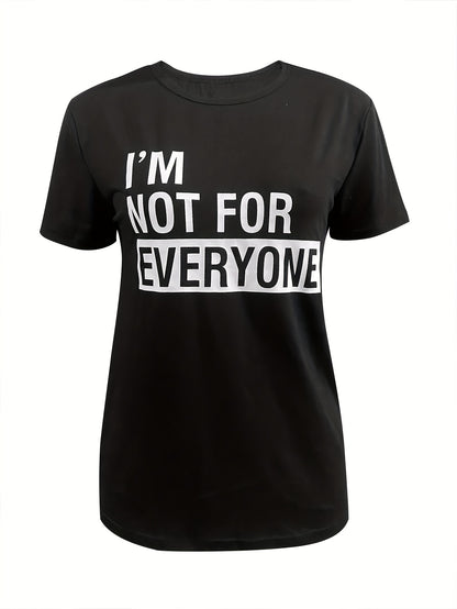 [Casual T-Shirt] Casual Letter Print T-Shirt | Crew Neck Short Sleeve, Women's Clothing