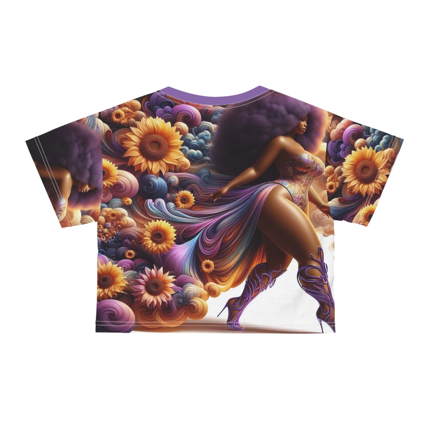 Melanated  Flowers Crop Top Tee