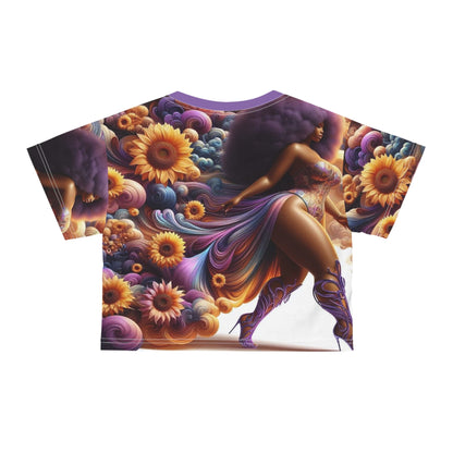 Melanated  Flowers Crop Top Tee