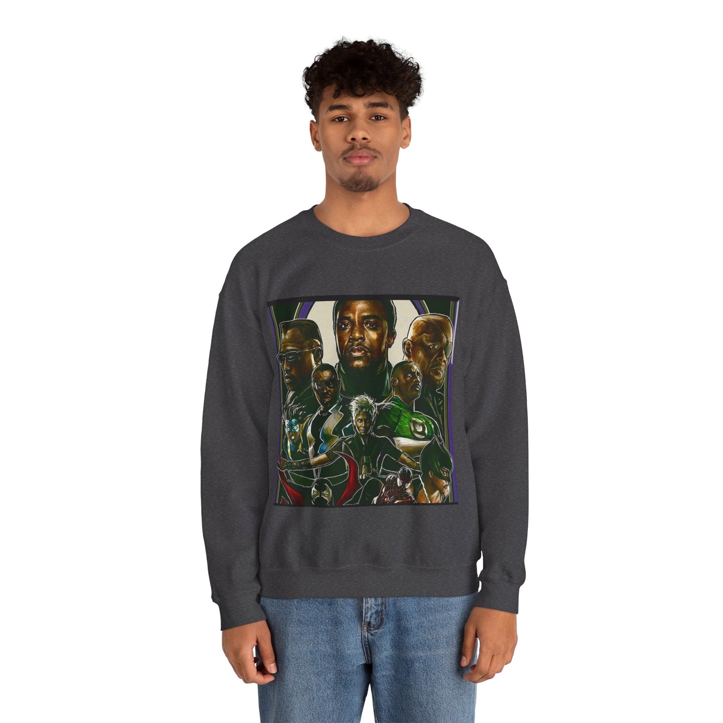 Black Super Hero's - Heavy Blend™ Crewneck Sweatshirt