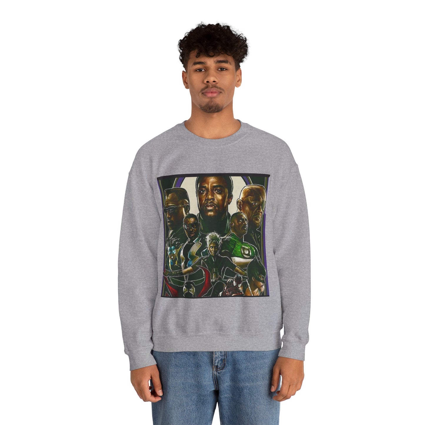 Black Super Hero's - Heavy Blend™ Crewneck Sweatshirt