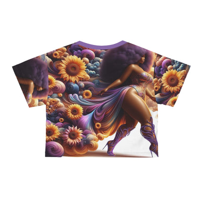 Melanated  Flowers Crop Top Tee