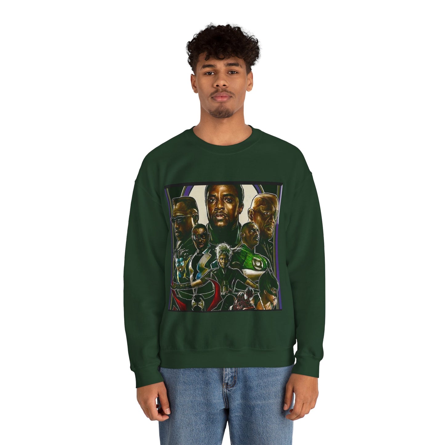 Black Super Hero's - Heavy Blend™ Crewneck Sweatshirt