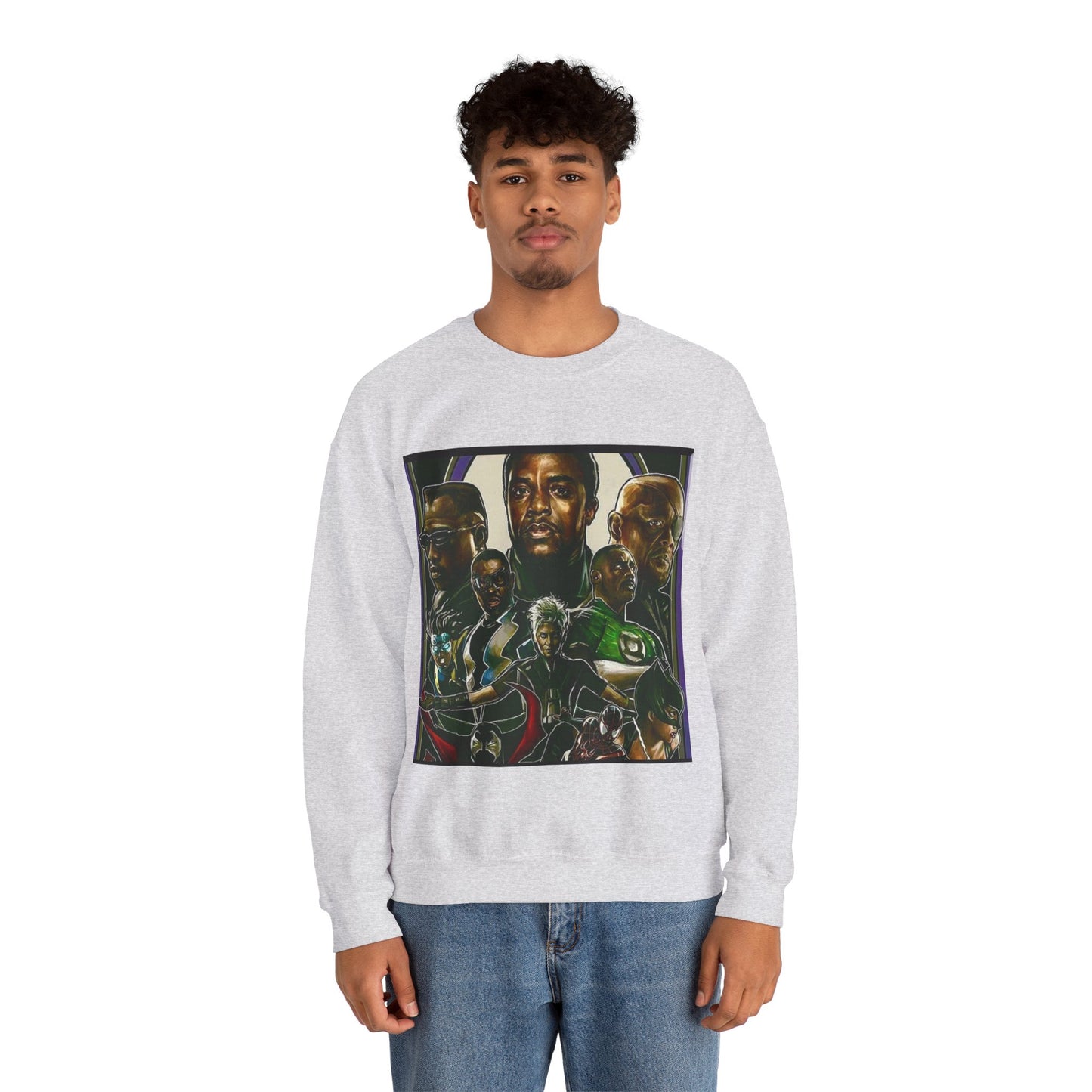 Black Super Hero's - Heavy Blend™ Crewneck Sweatshirt