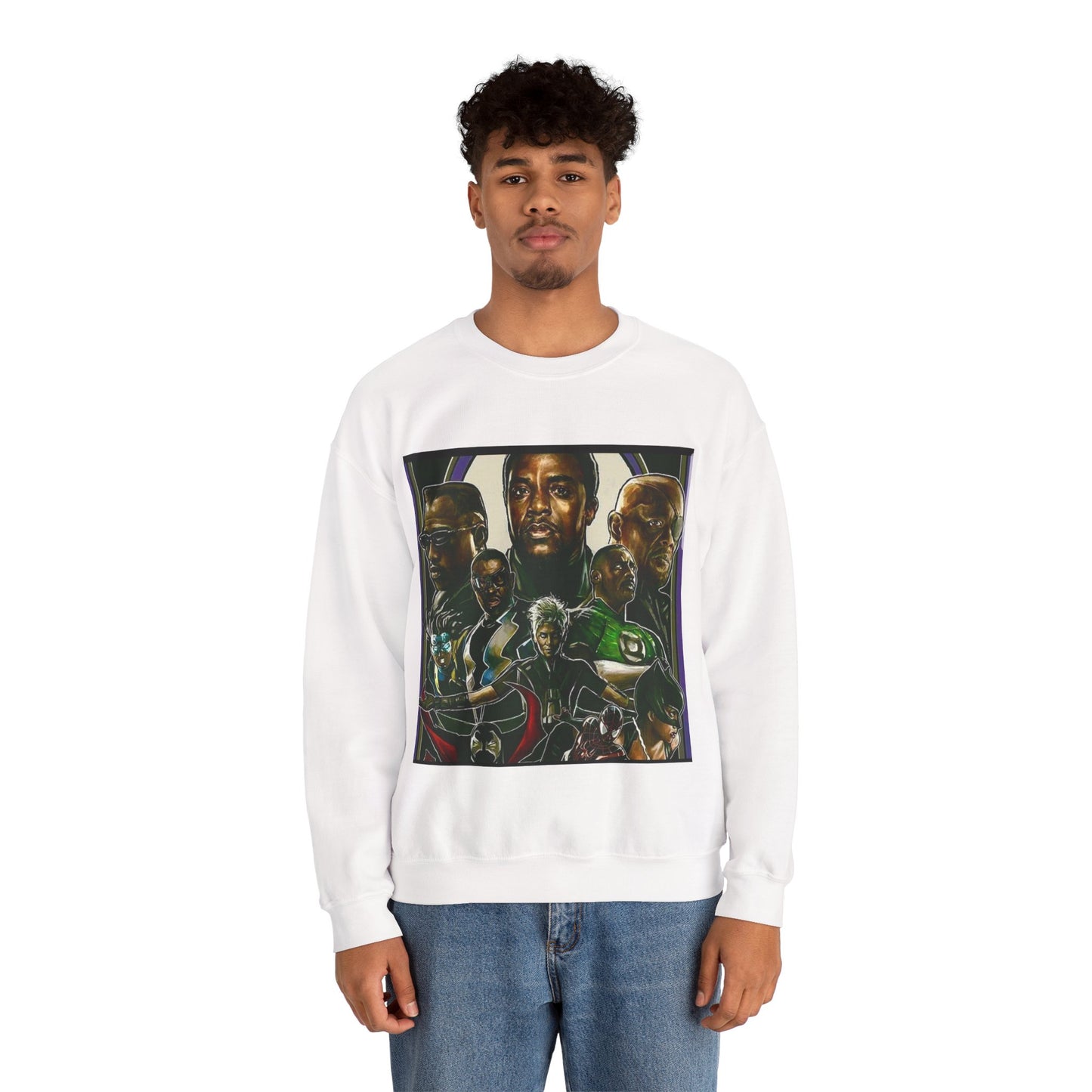 Black Super Hero's - Heavy Blend™ Crewneck Sweatshirt