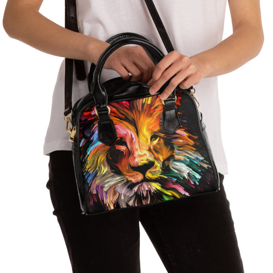 "Multi - Colored Lion" - Shoulder Handbag