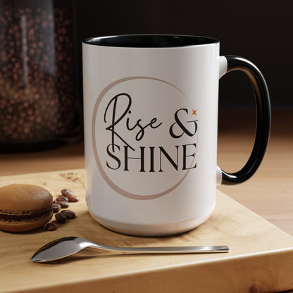 Rise and Shine Accent Coffee Mug For Coffee Lovers, 11oz