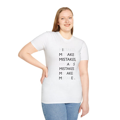 Mistakes Unisex Softstyle T-Shirt, Casual Wear, Inspirational Tee, Gift for Friends, Everyday Comfort