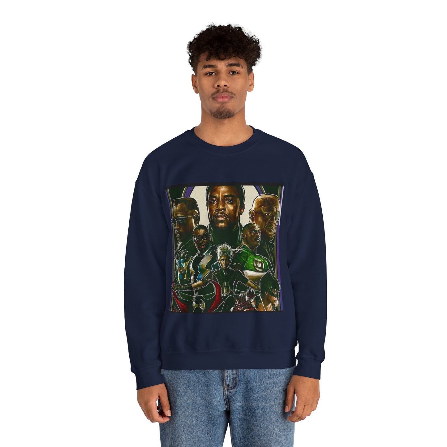 Black Super Hero's - Heavy Blend™ Crewneck Sweatshirt
