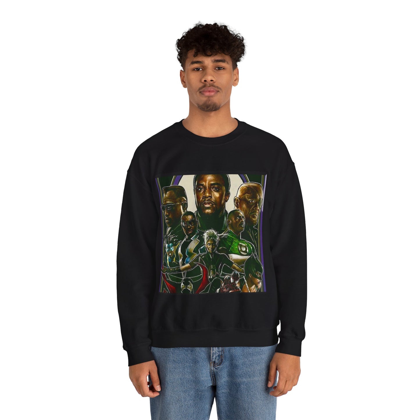Black Super Hero's - Heavy Blend™ Crewneck Sweatshirt