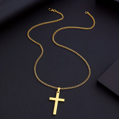 Minimalist Cross Pendant Chain Necklace