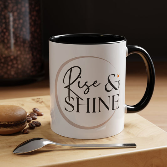 Rise and Shine Accent Coffee Mug For Coffee Lovers, 11oz