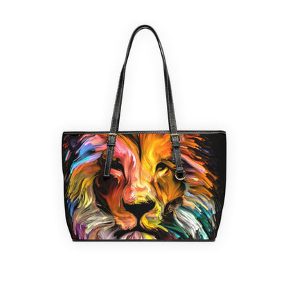Multi- Colored Lion Leather Shoulder Bag